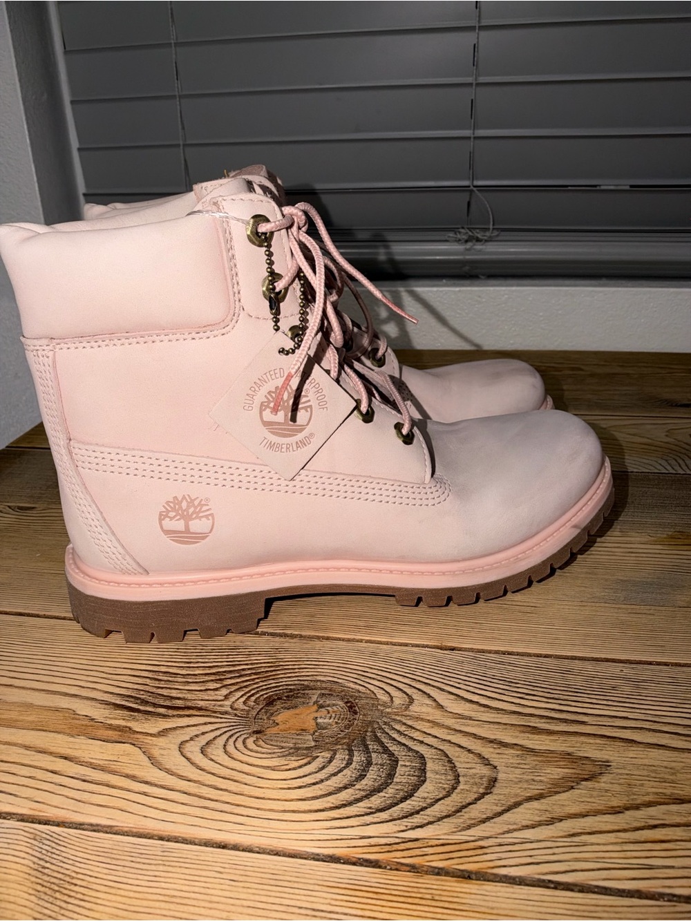 Timberland Women's Light Pink Lace-Up Nubuck Boots